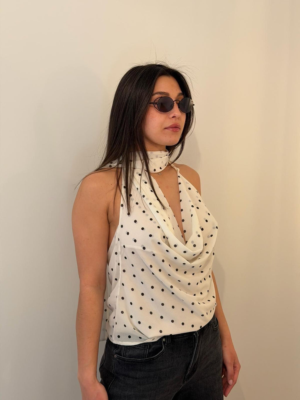 09 - TOP DRAPÉ A POIS