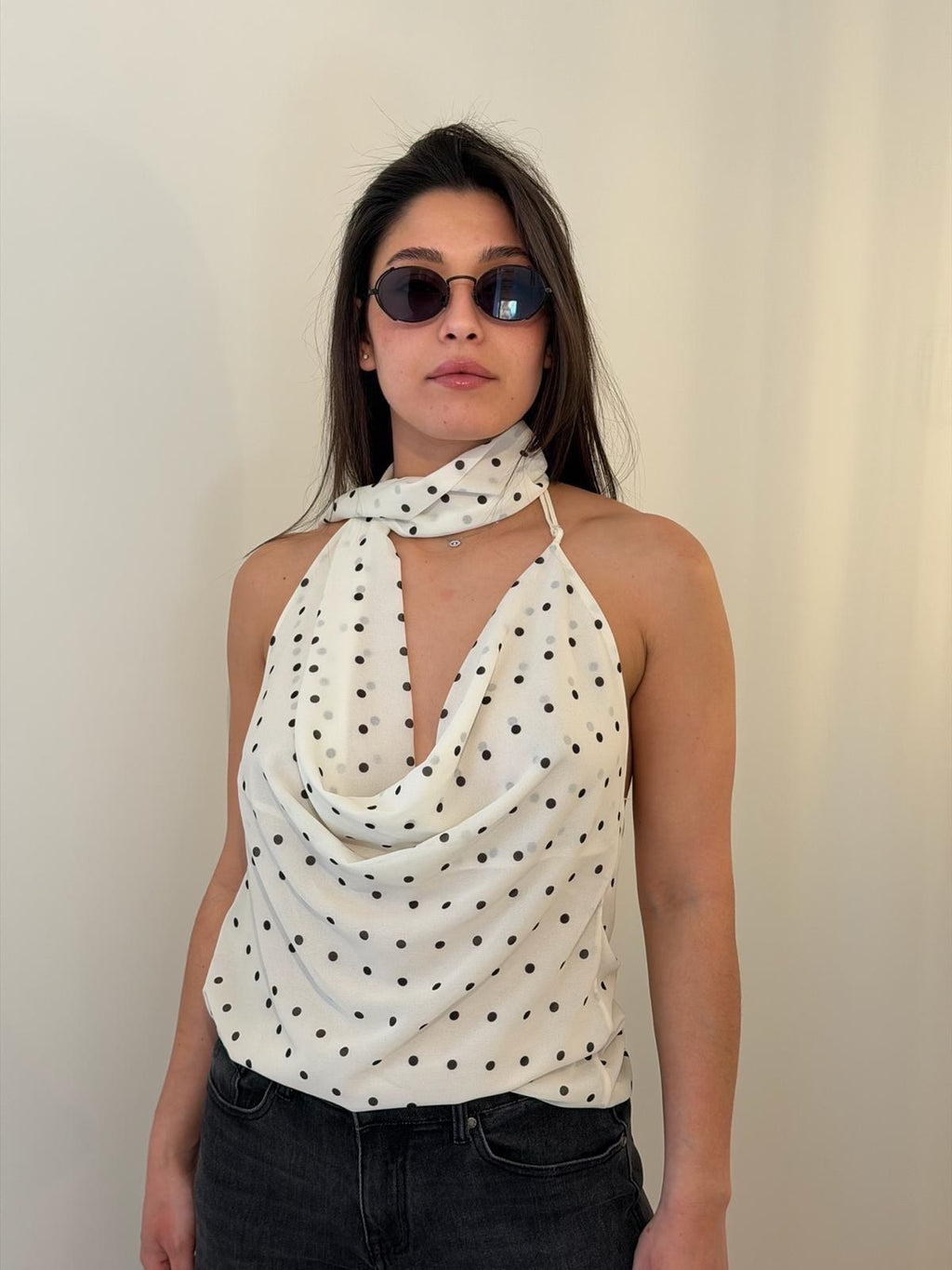 09 - TOP DRAPÉ A POIS