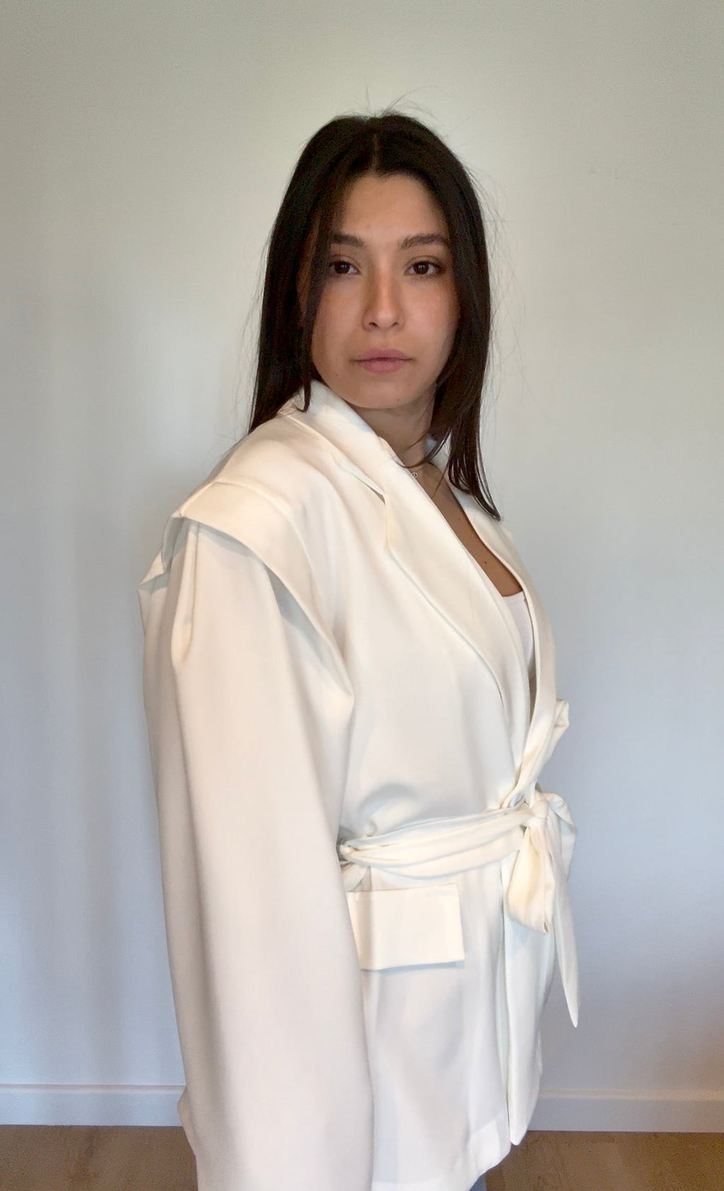 11 - BLAZER CEINTURÉ BLANC