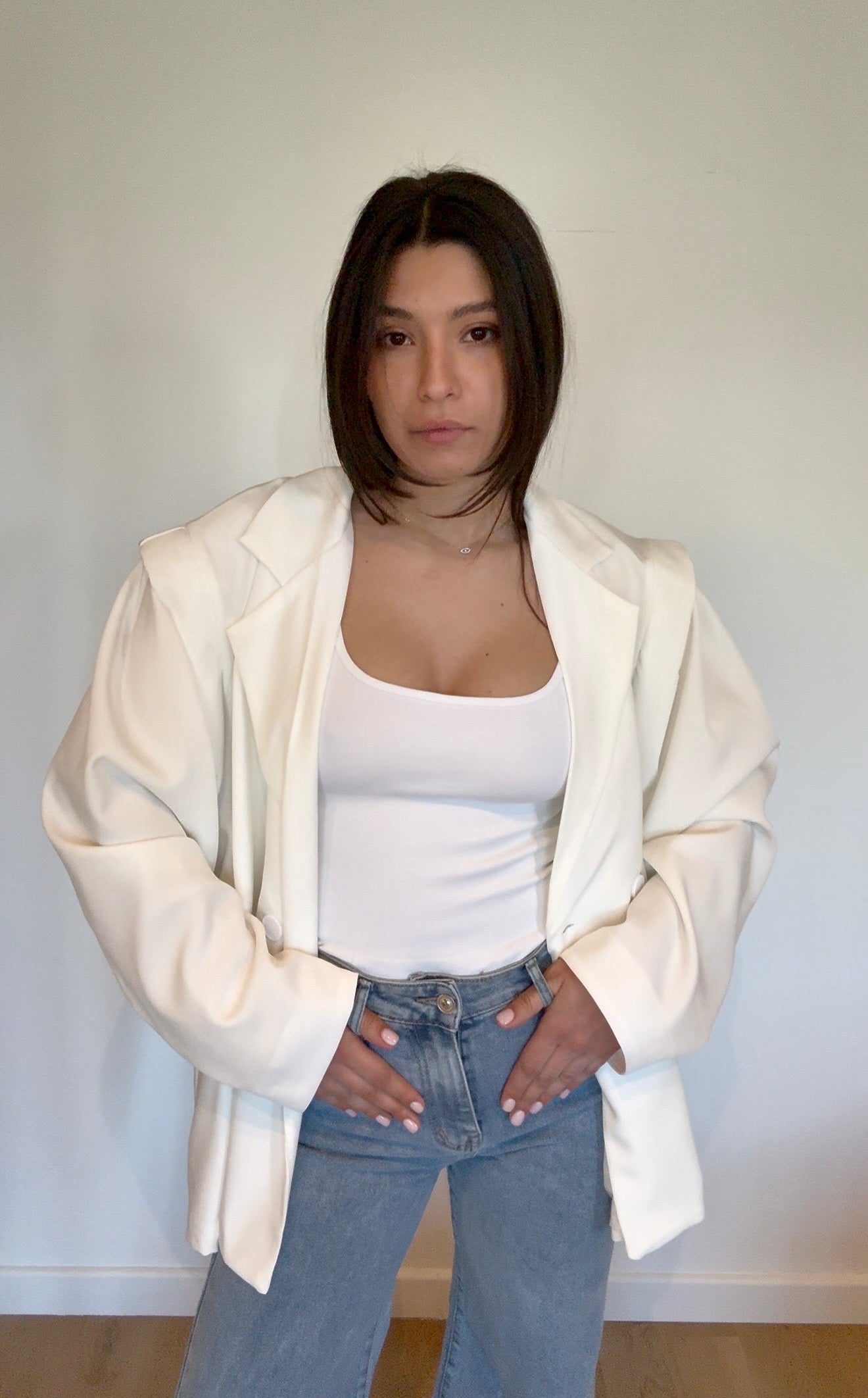 11 - BLAZER CEINTURÉ BLANC