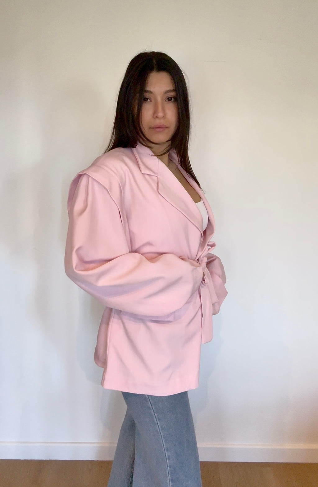 14 - BLAZER CEINTURÉ ROSE