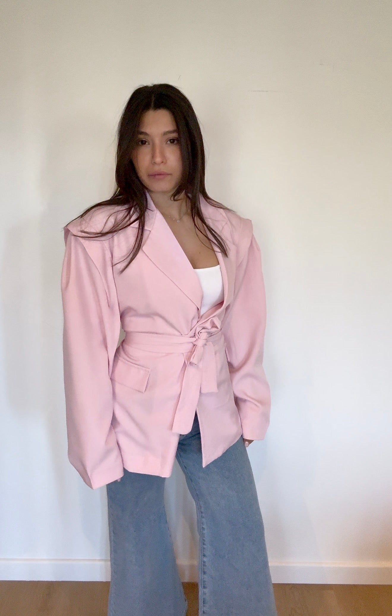 14 - BLAZER CEINTURÉ ROSE