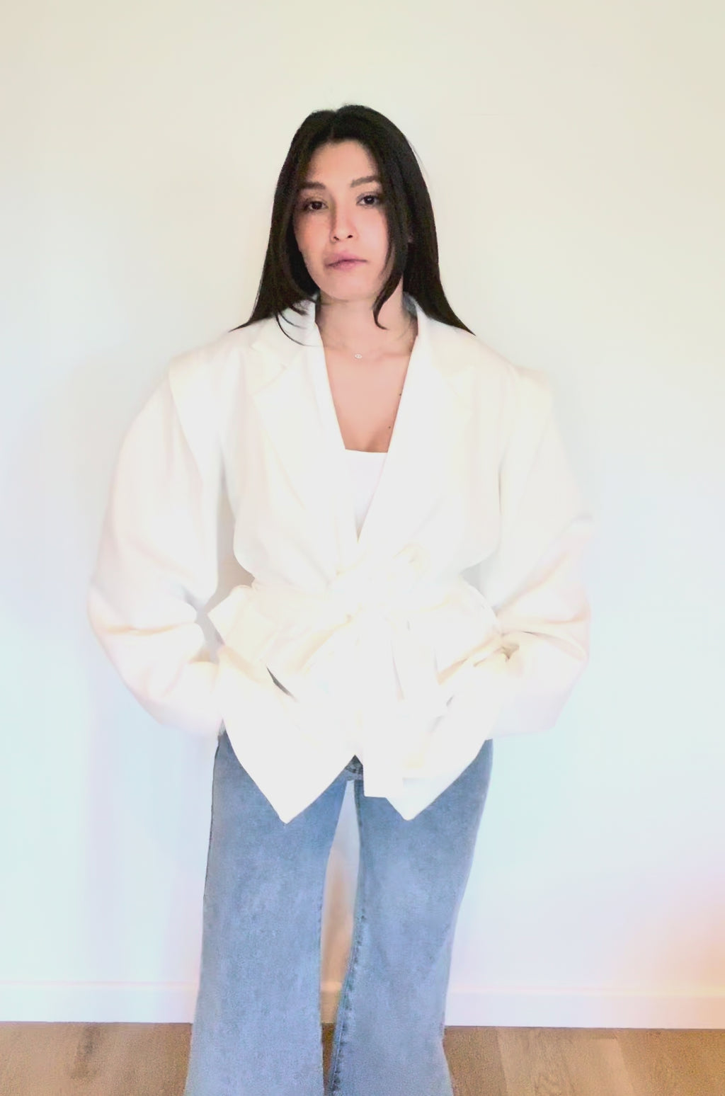 11 - BLAZER CEINTURÉ BLANC