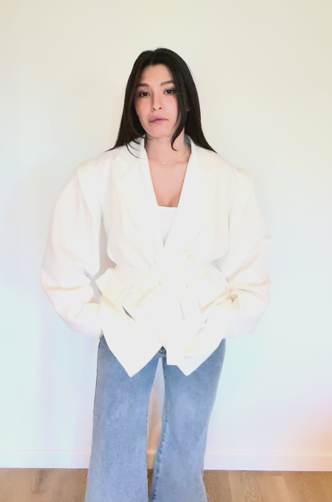 11 - BLAZER CEINTURÉ BLANC